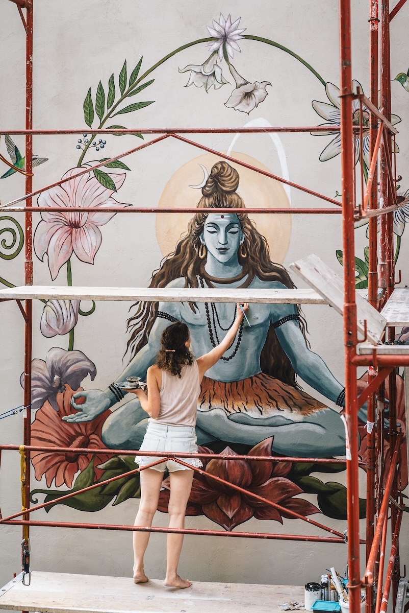 Shiva Mural – Yoga Studio Wall Painting in Vienna
